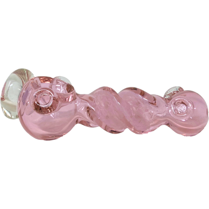 thick pink cute girly glass hand smoking pipe
