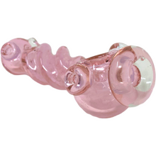 thick pink cute girly glass hand smoking pipe
