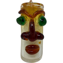 tiki man glass bubbler smoking pipe with bowl