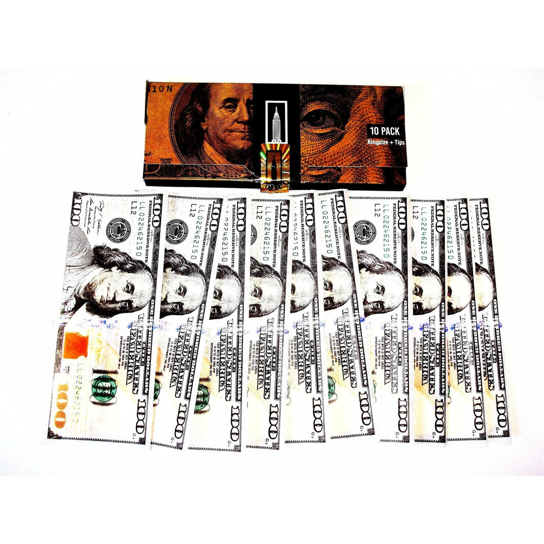 Weavs Supplies Empire $100 Bill Rolling Papers - 1 Wallet
