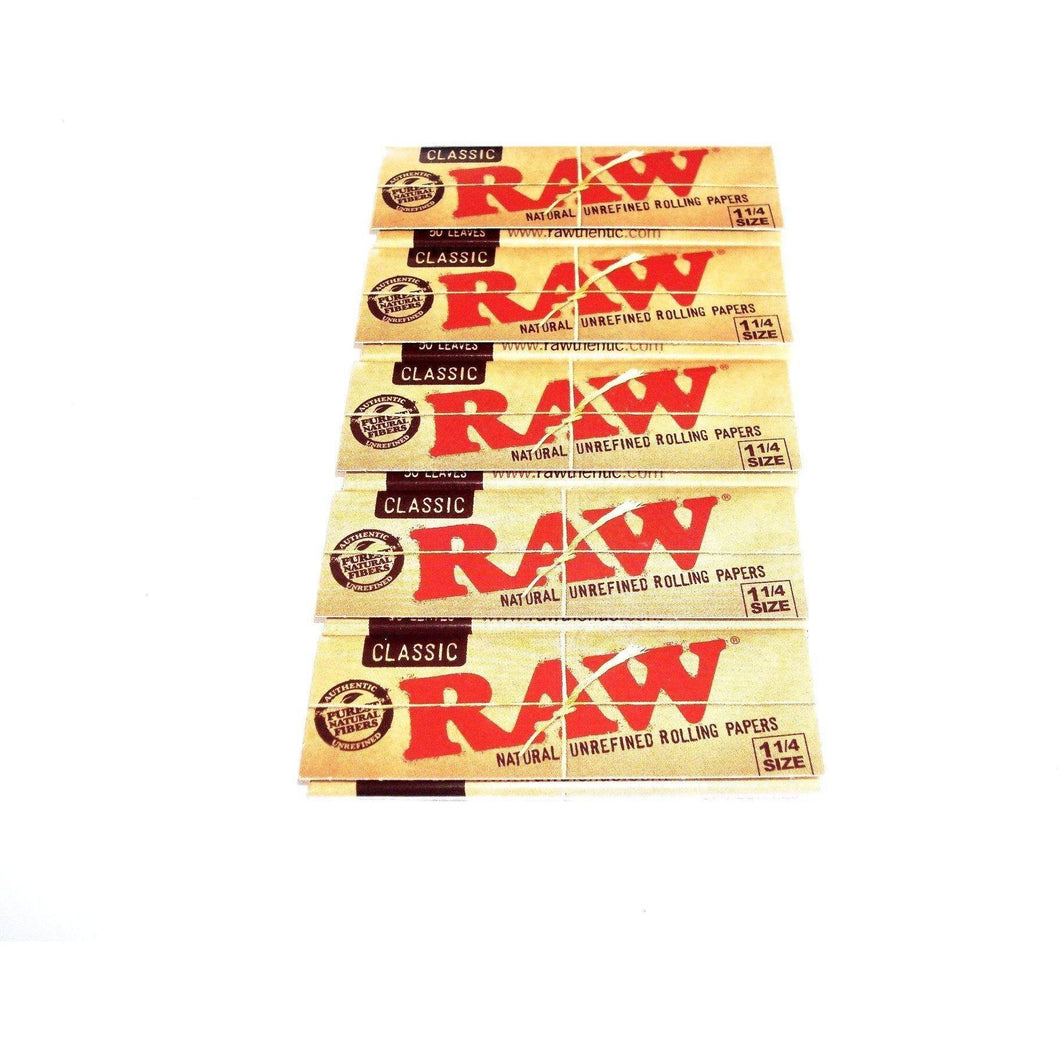 Weavs Supplies Raw Classic Rolling Papers 1 1/4 Size - 5 pack