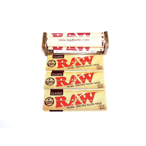 Weavs Supplies Raw Rolling Machine 79mm with 3 Packs of Raw Classic Rolling Papers 1 1/4 Size